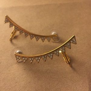 Sparkly Gold Ear Climbers